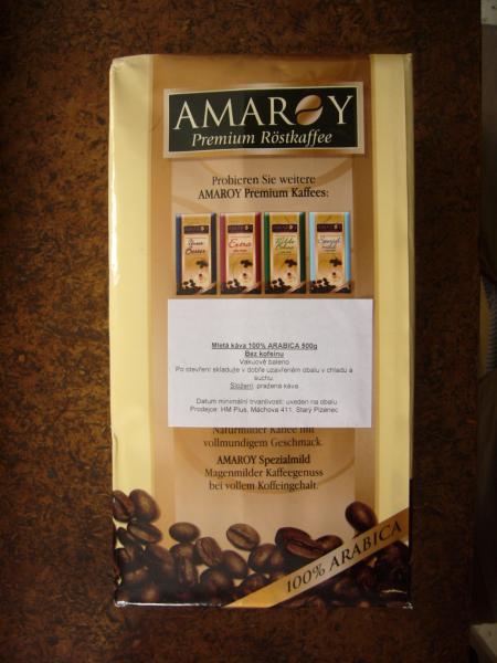 Amaroy - Entkoffeiniert mahlen 500g - zadní strana